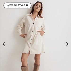 Madewell corduroy easy mini shirtdress